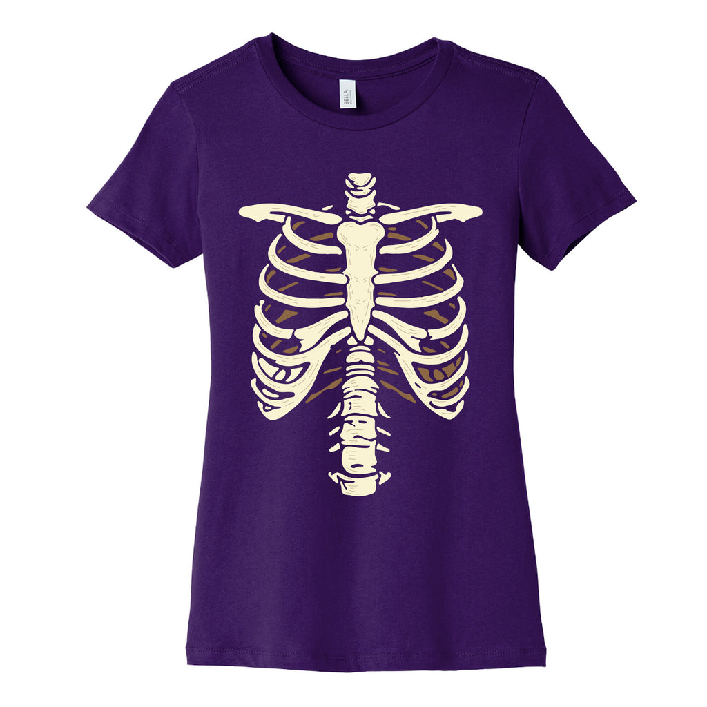 Skeleton Rib Cage Halloween Costume Womens Cotton Tee