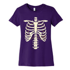 Skeleton Rib Cage Halloween Costume Womens Cotton Tee