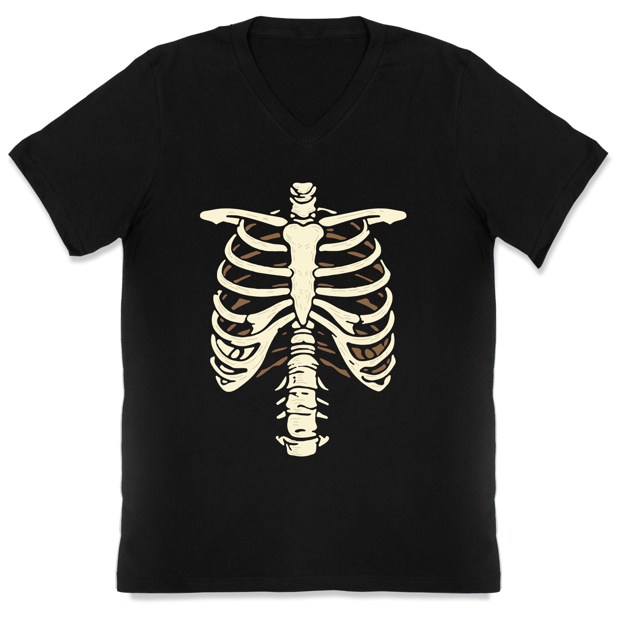 Skeleton Rib Cage Halloween Costume V-Neck