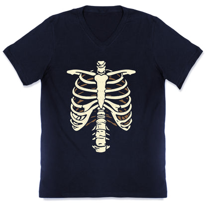 Skeleton Rib Cage Halloween Costume V-Neck