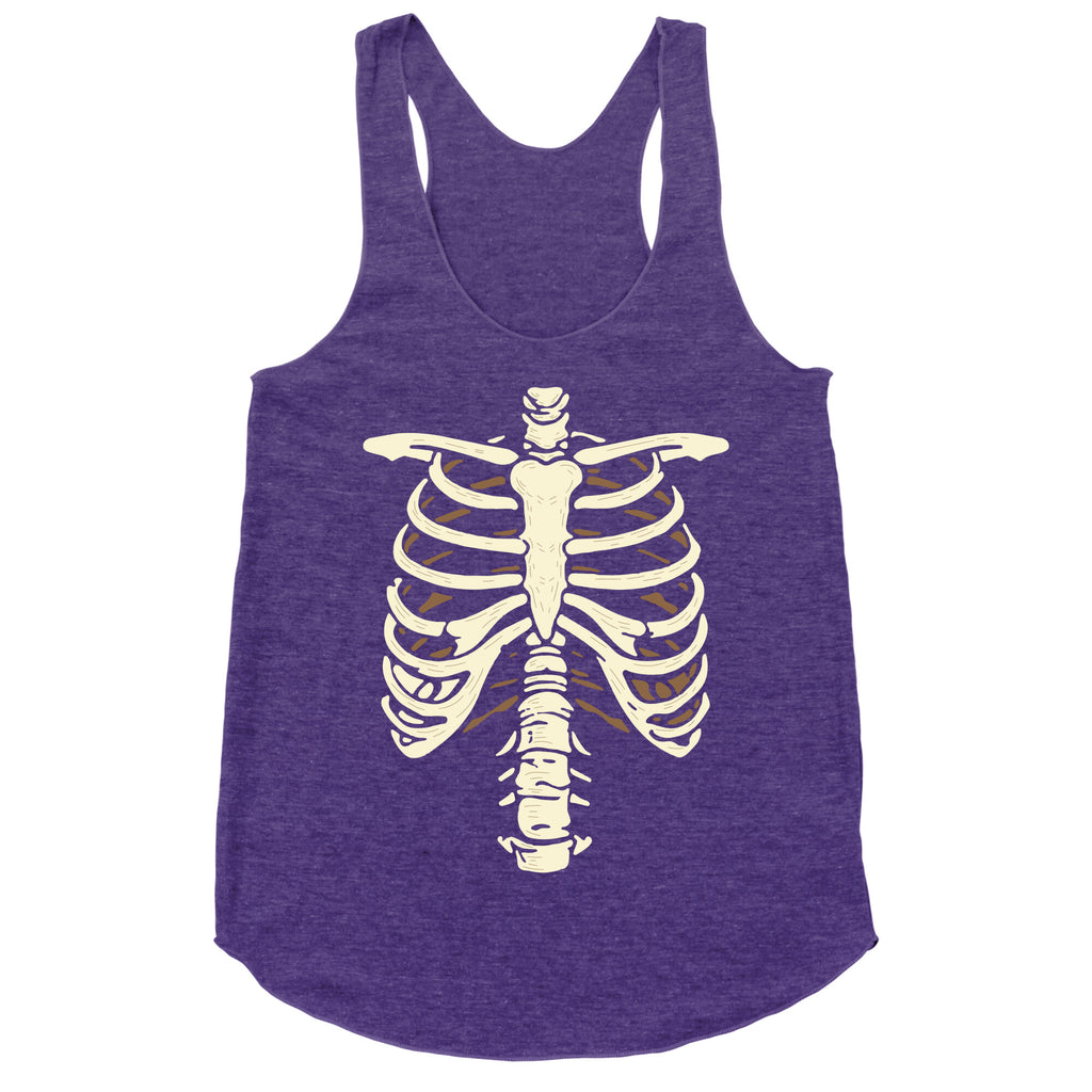 Skeleton Rib Cage Halloween Costume Racerback Tank