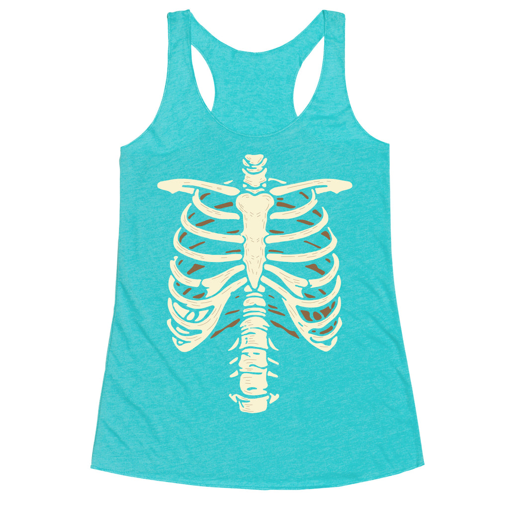 Skeleton Rib Cage Halloween Costume Racerback Tank