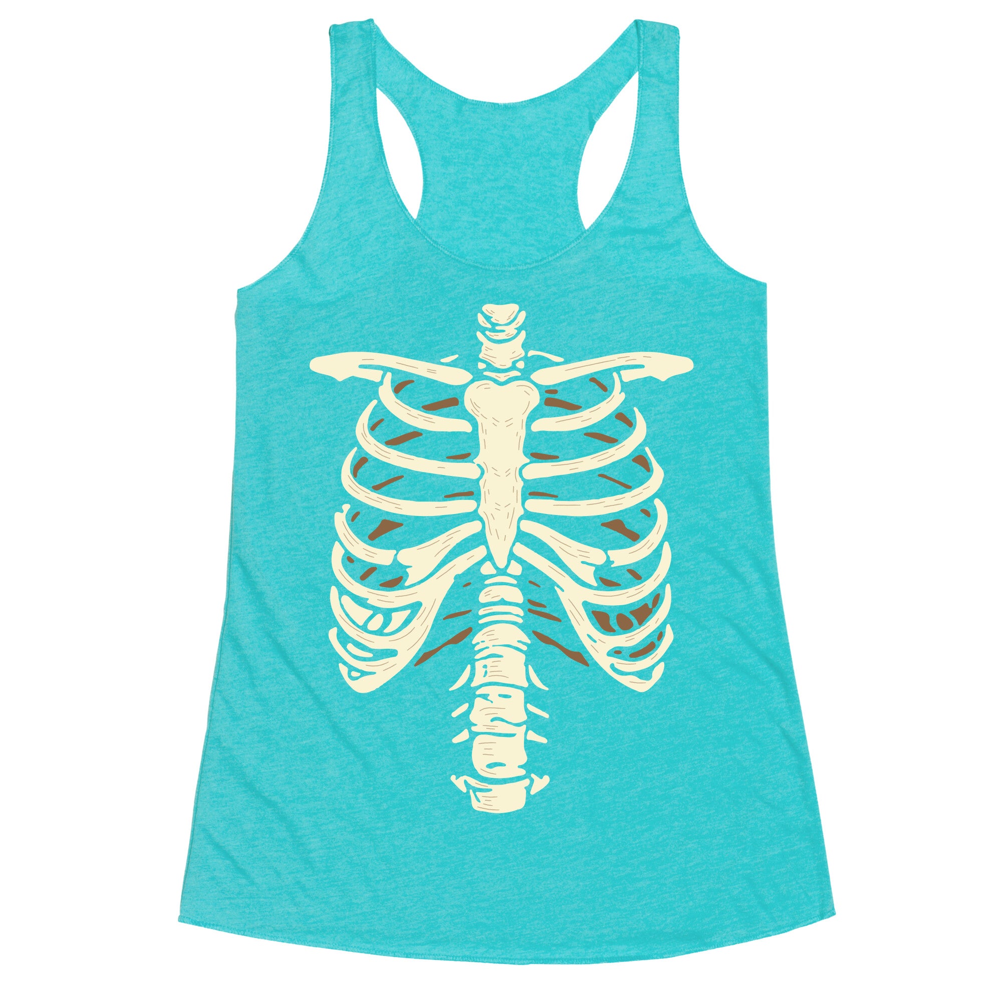 Skeleton Rib Cage Halloween Costume Racerback Tank