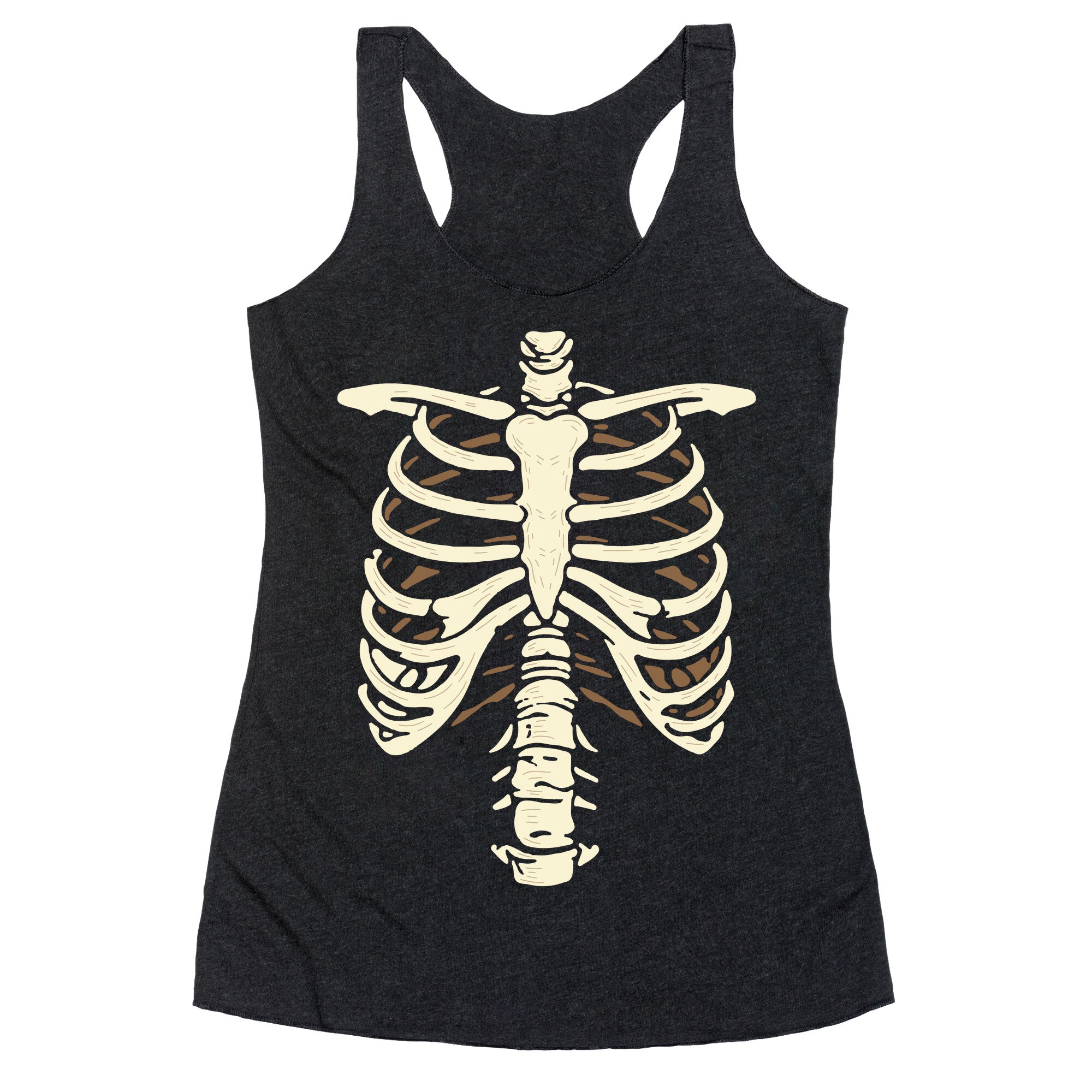 Skeleton Rib Cage Halloween Costume Racerback Tank