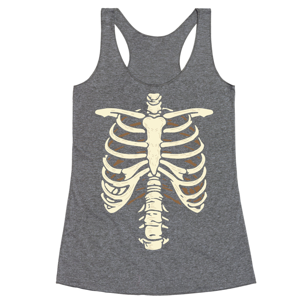 Skeleton Rib Cage Halloween Costume Racerback Tank
