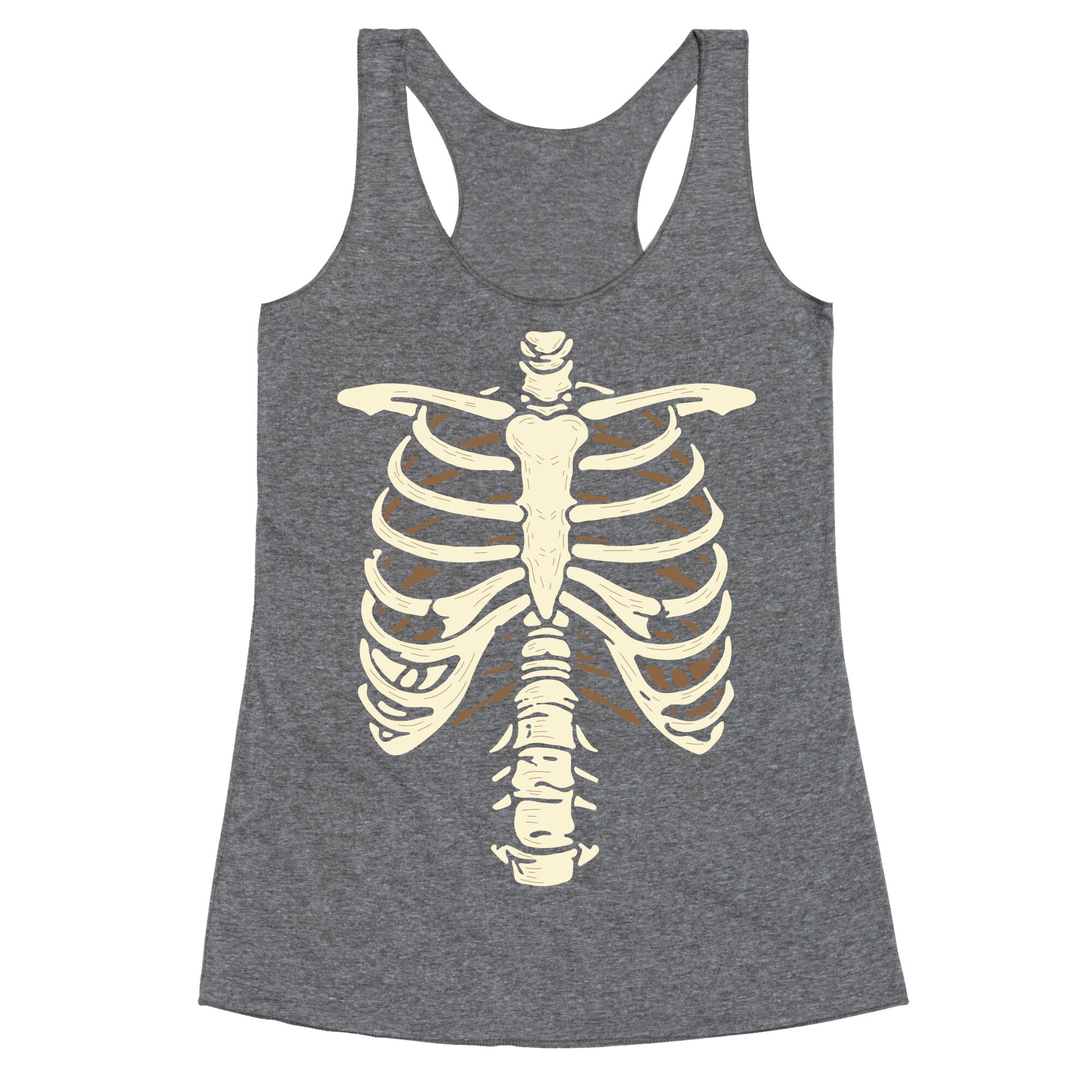 Skeleton Rib Cage Halloween Costume Racerback Tank
