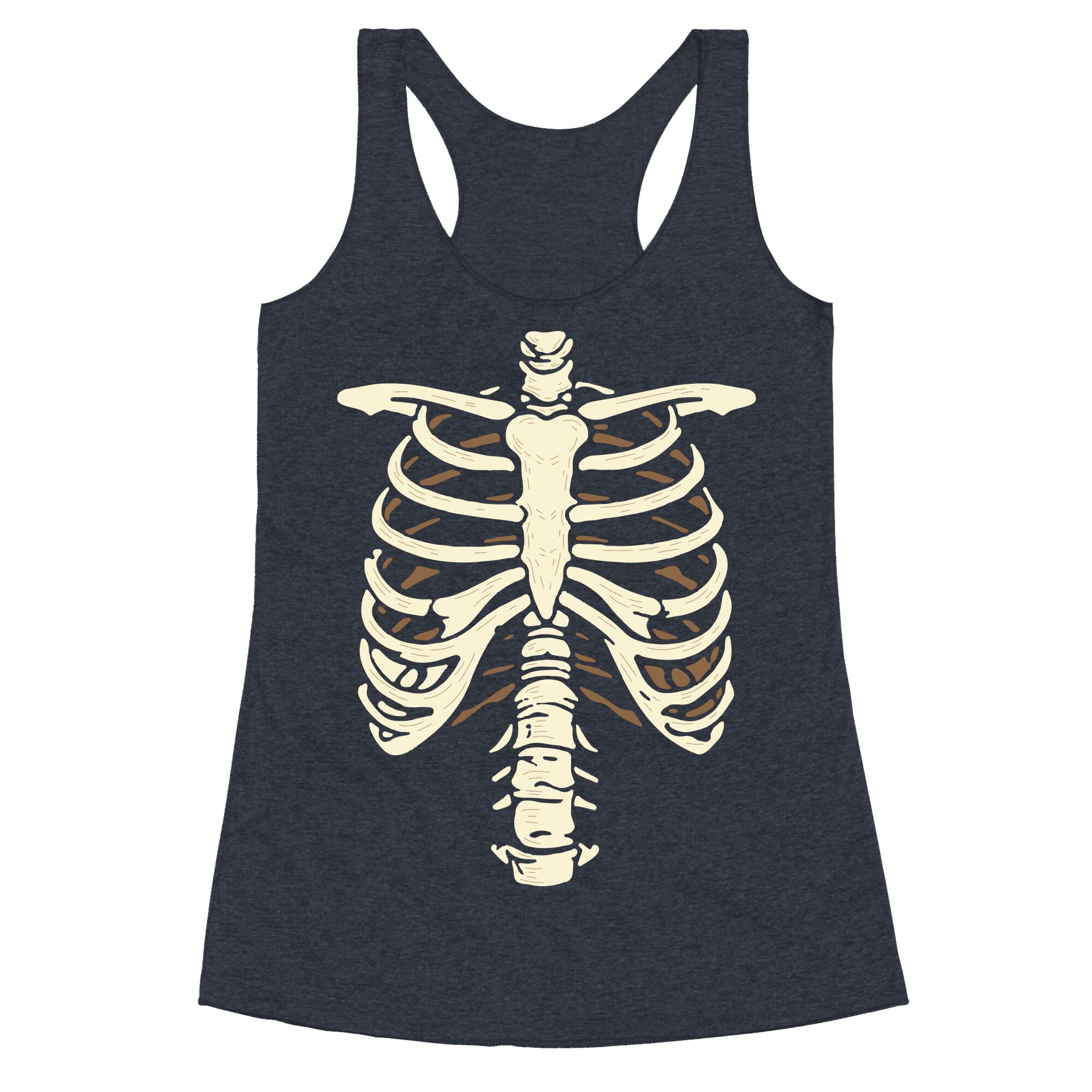 Skeleton Rib Cage Halloween Costume Racerback Tank