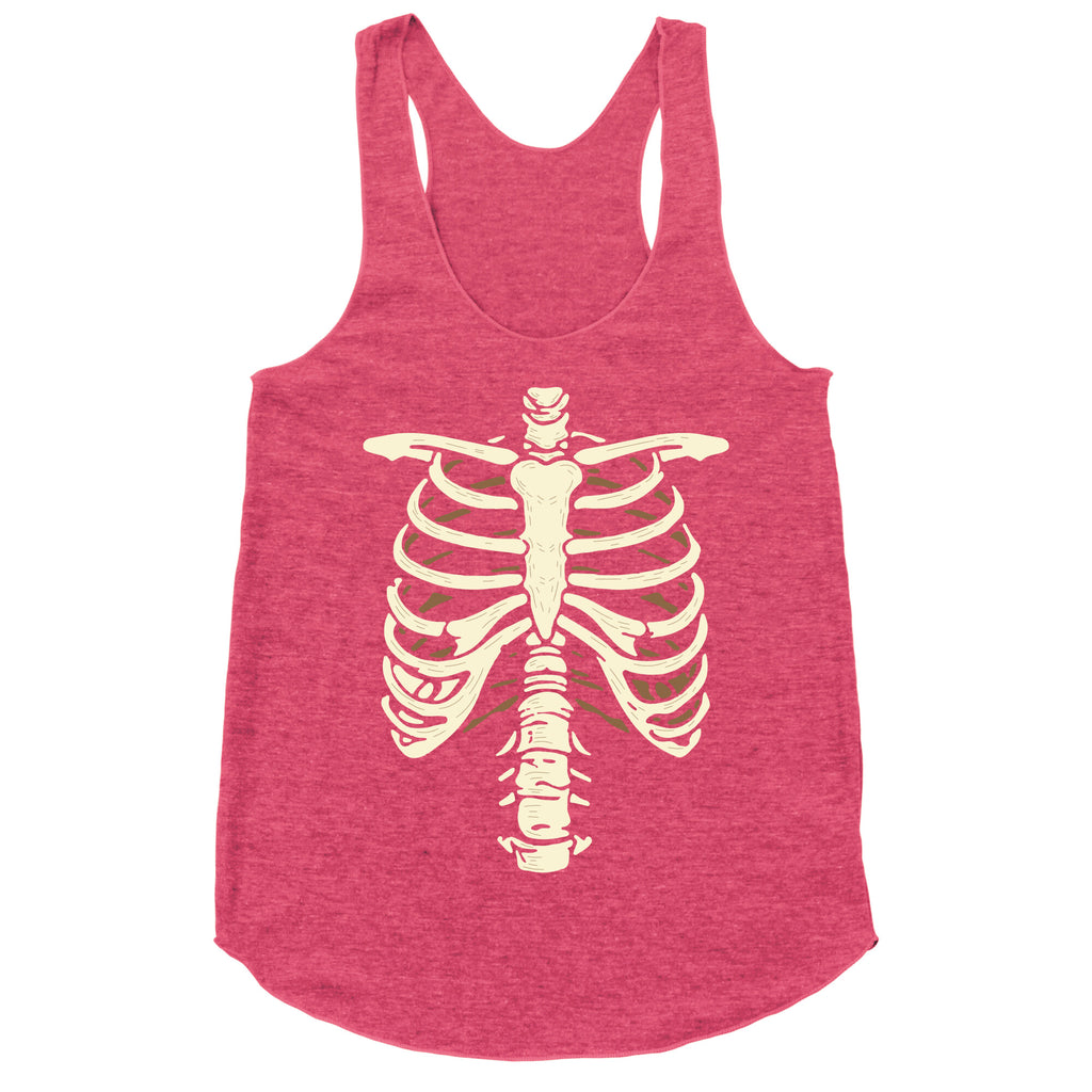 Skeleton Rib Cage Halloween Costume Racerback Tank