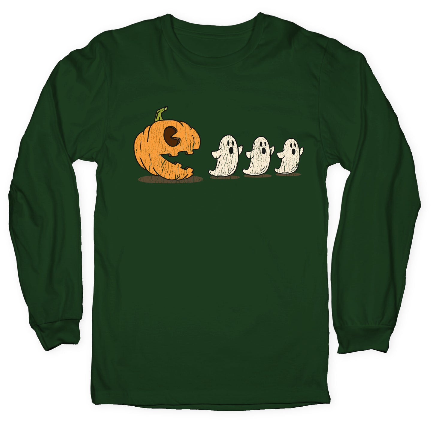 Halloween Pumpkin Ghost Game Longsleeve Tee