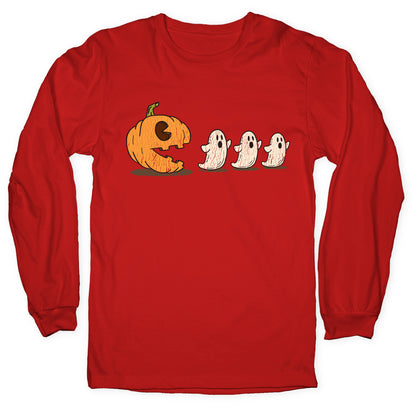 Halloween Pumpkin Ghost Game Longsleeve Tee