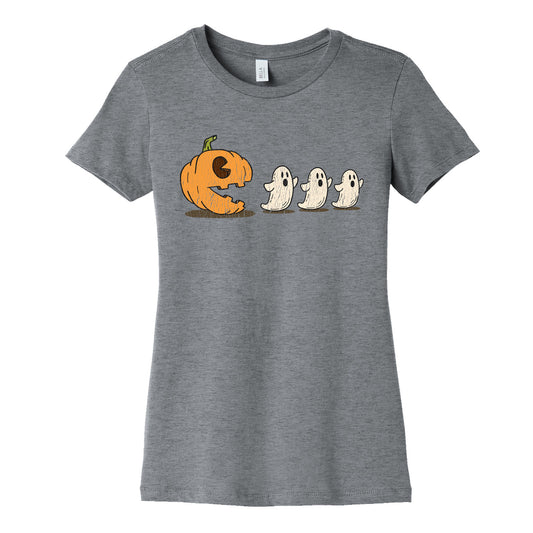 Halloween Pumpkin Ghost Game Womens Cotton Tee