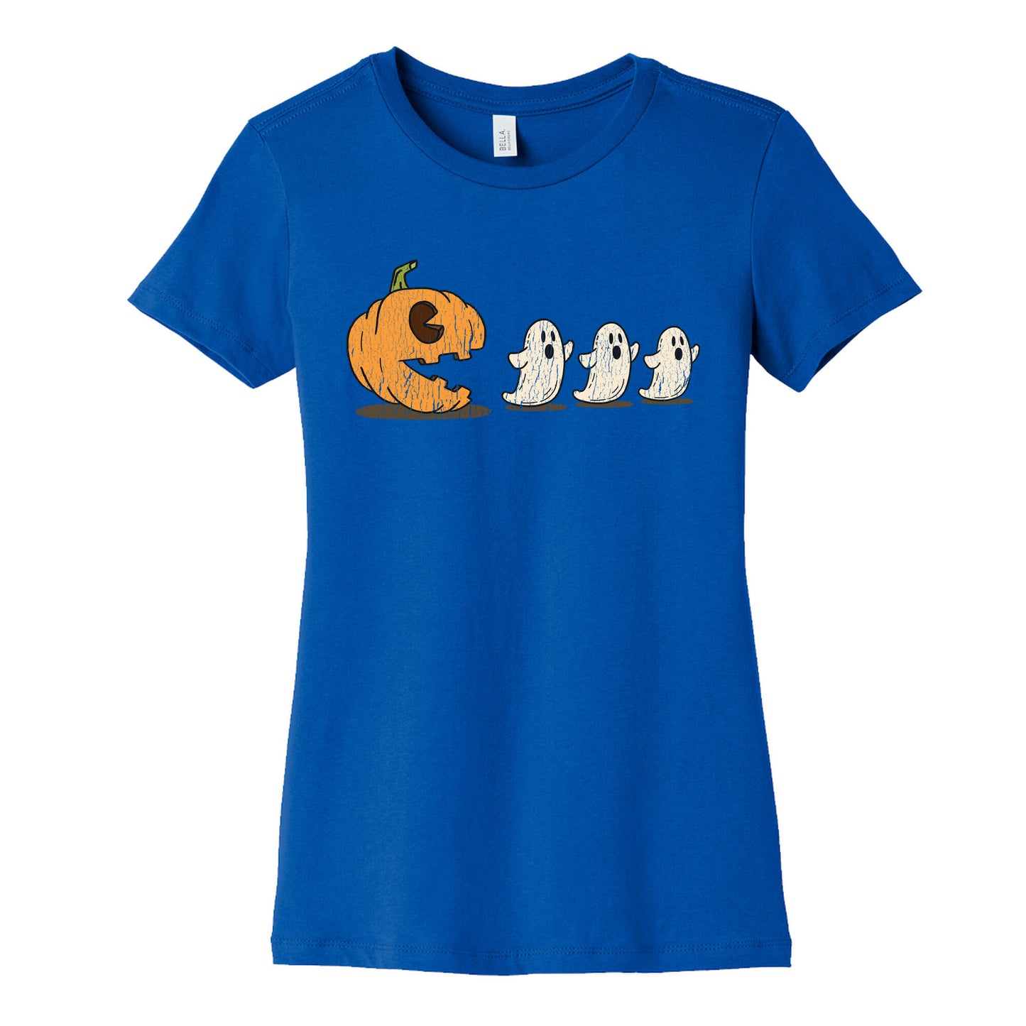 Halloween Pumpkin Ghost Game Womens Cotton Tee