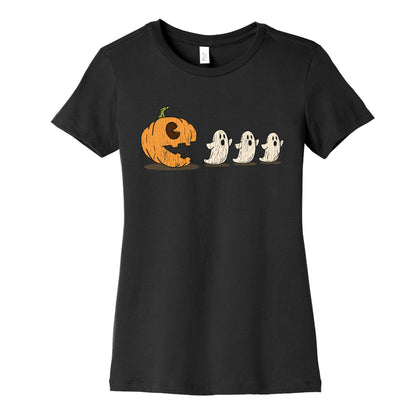 Halloween Pumpkin Ghost Game Womens Cotton Tee