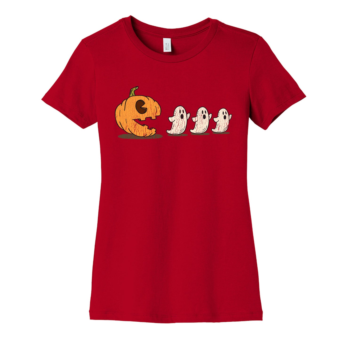 Halloween Pumpkin Ghost Game Womens Cotton Tee