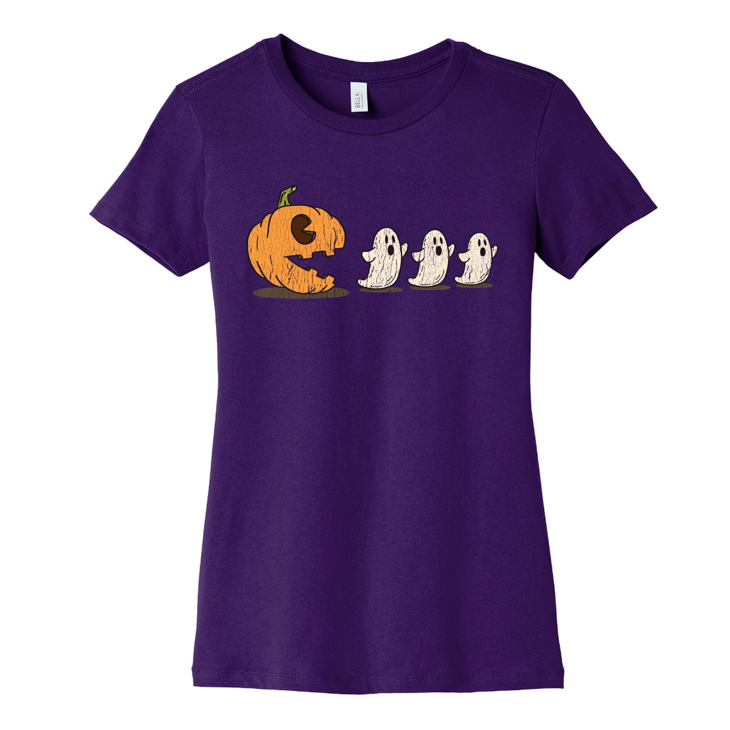 Halloween Pumpkin Ghost Game Womens Cotton Tee