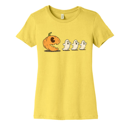 Halloween Pumpkin Ghost Game Womens Cotton Tee