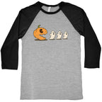 Halloween Pumpkin Ghost Game Baseball Tee