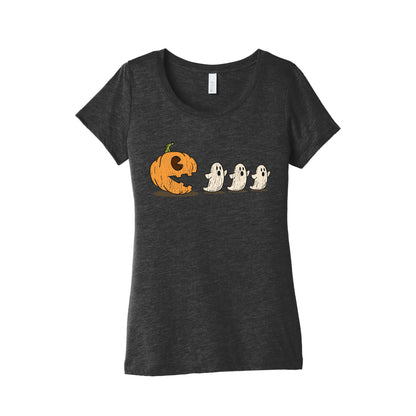 Halloween Pumpkin Ghost Game Womens Triblend Tee