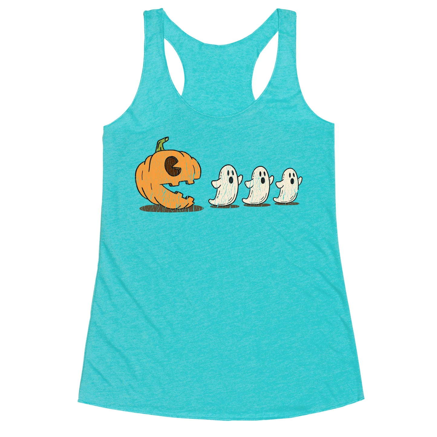 Halloween Pumpkin Ghost Game Racerback Tank