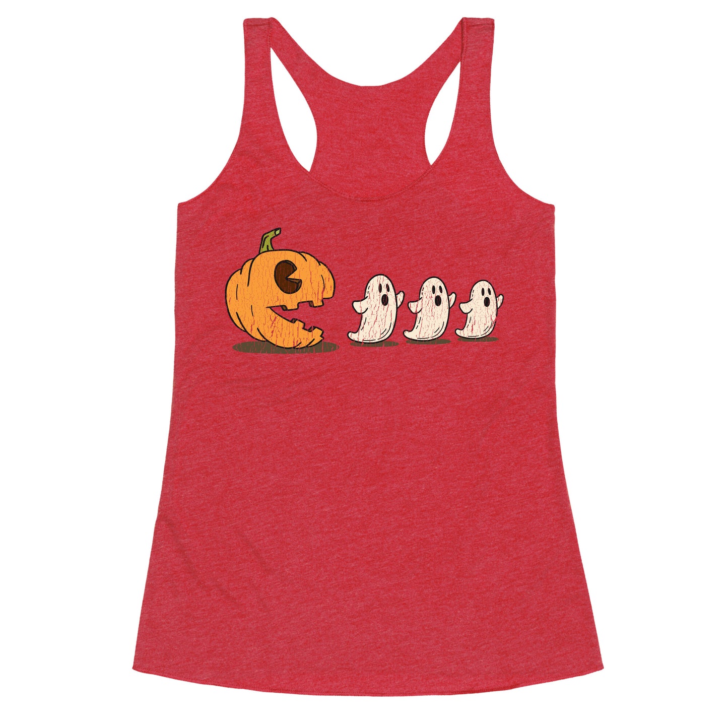 Halloween Pumpkin Ghost Game Racerback Tank