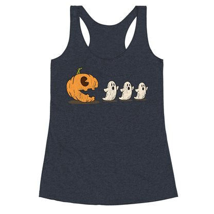 Halloween Pumpkin Ghost Game Racerback Tank