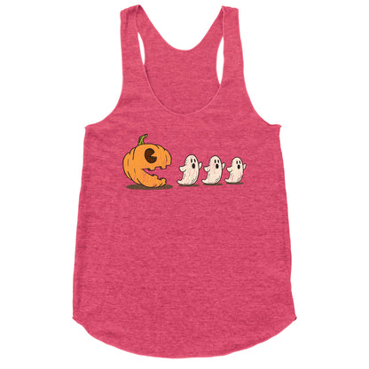 Halloween Pumpkin Ghost Game Racerback Tank