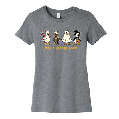 Halloween Just A Spooky Goose Womens Cotton Tee