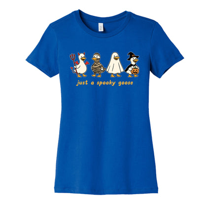 Halloween Just A Spooky Goose Womens Cotton Tee