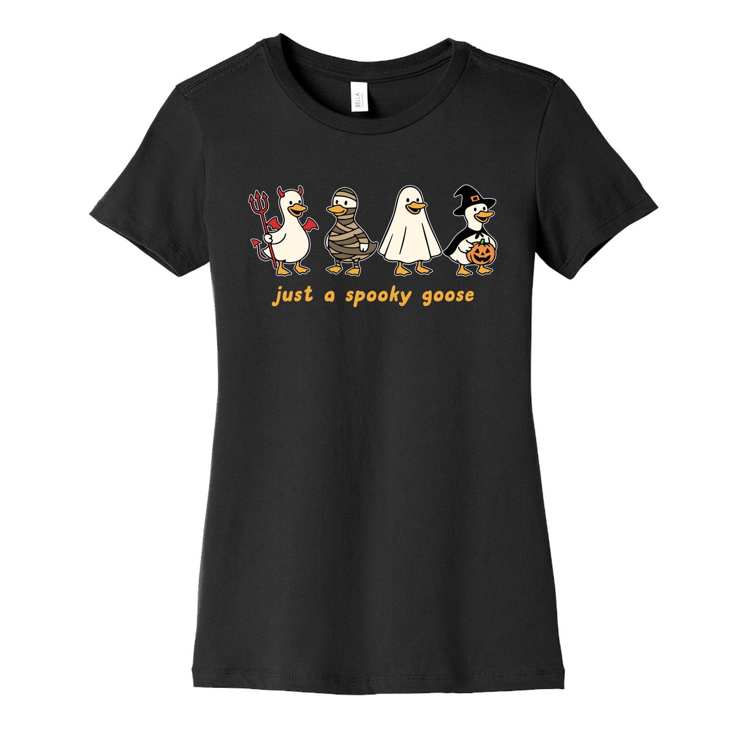 Halloween Just A Spooky Goose Womens Cotton Tee