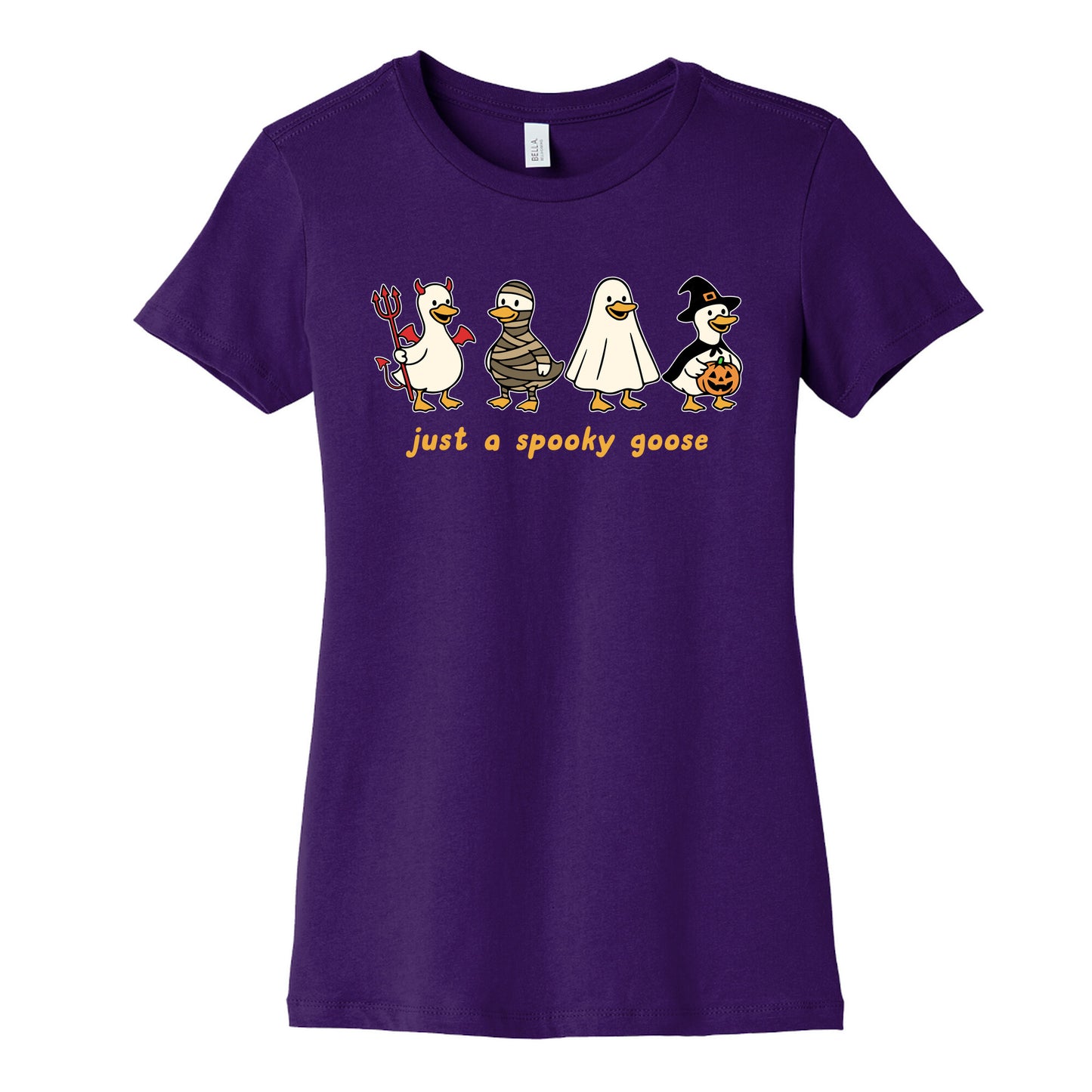 Halloween Just A Spooky Goose Womens Cotton Tee