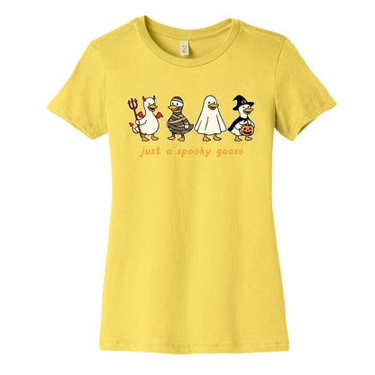 Halloween Just A Spooky Goose Womens Cotton Tee