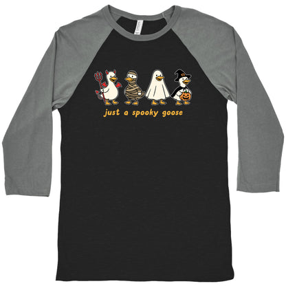 Halloween Just A Spooky Goose Baseball Tee