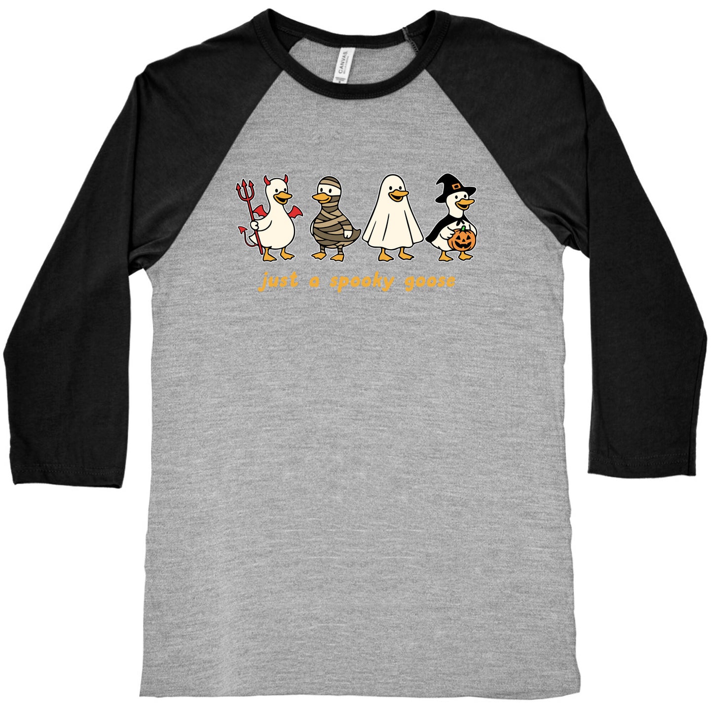 Halloween Just A Spooky Goose Baseball Tee