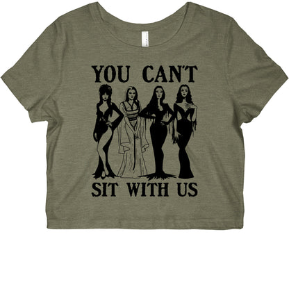 Halloween You Cant Sit With Us Womens Slim Fit Crop Top Tee