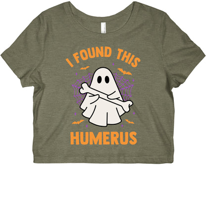 I Found This Humerus Womens Slim Fit Crop Top Tee