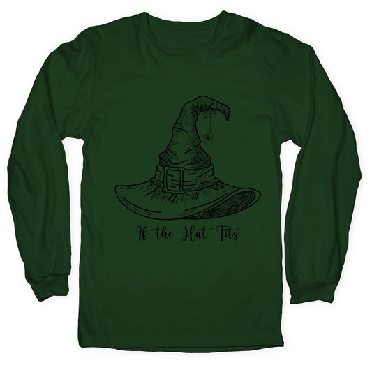 If the Hat Fits Halloween Witch Longsleeve Tee