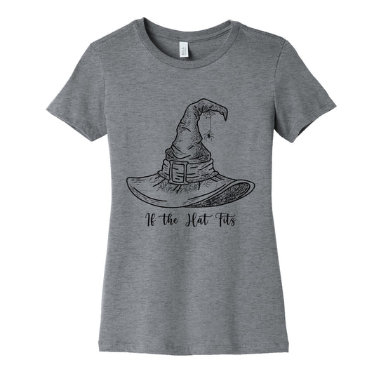 If the Hat Fits Halloween Witch Womens Cotton Tee