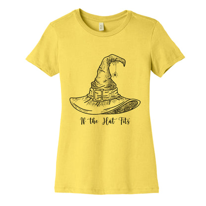 If the Hat Fits Halloween Witch Womens Cotton Tee