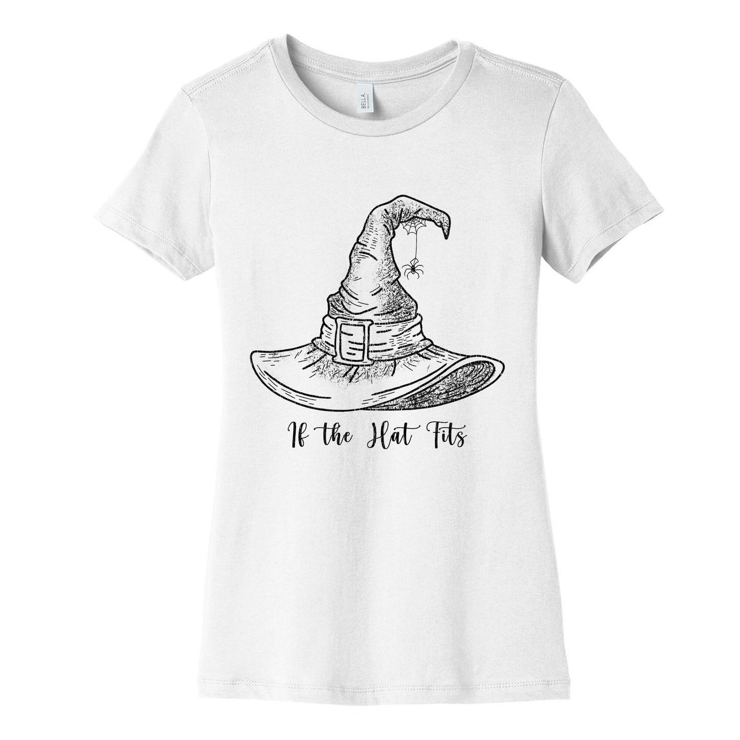 If the Hat Fits Halloween Witch Womens Cotton Tee
