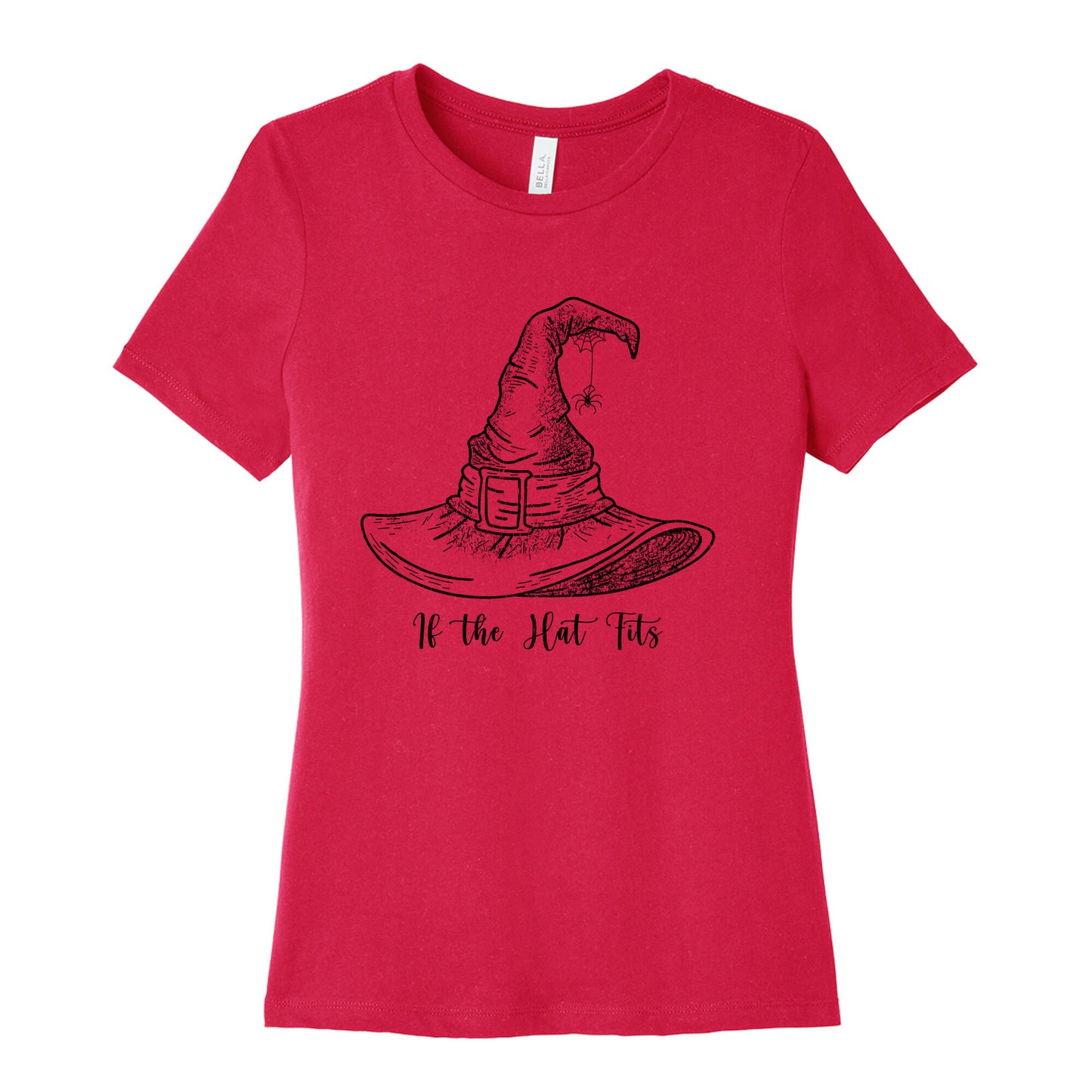 If the Hat Fits Halloween Witch Womens Relaxed Fit Cotton Tee