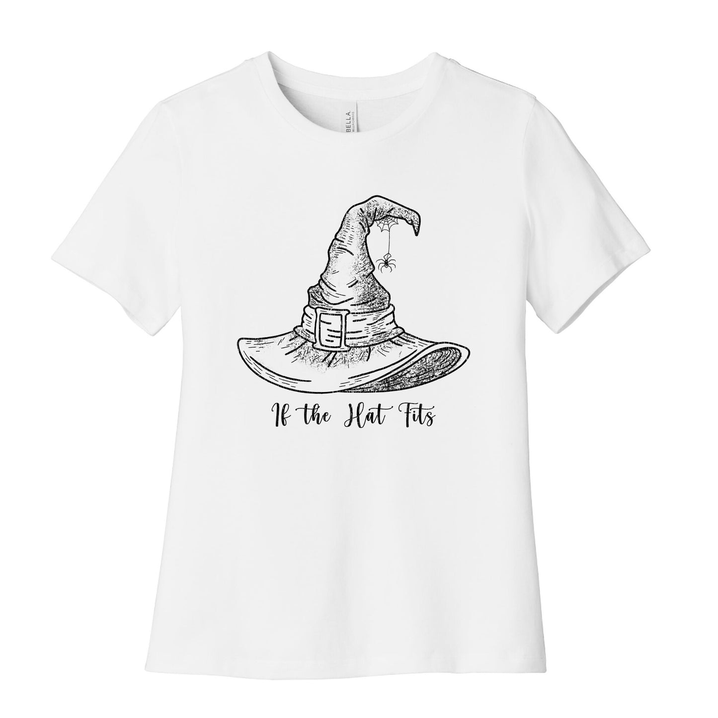 If the Hat Fits Halloween Witch Womens Relaxed Fit Cotton Tee