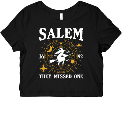 Salem They Missed One 1692 Womens Slim Fit Crop Top Tee