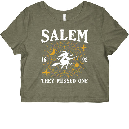 Salem They Missed One 1692 Womens Slim Fit Crop Top Tee
