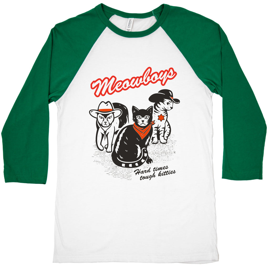 Meowboys Baseball Tee