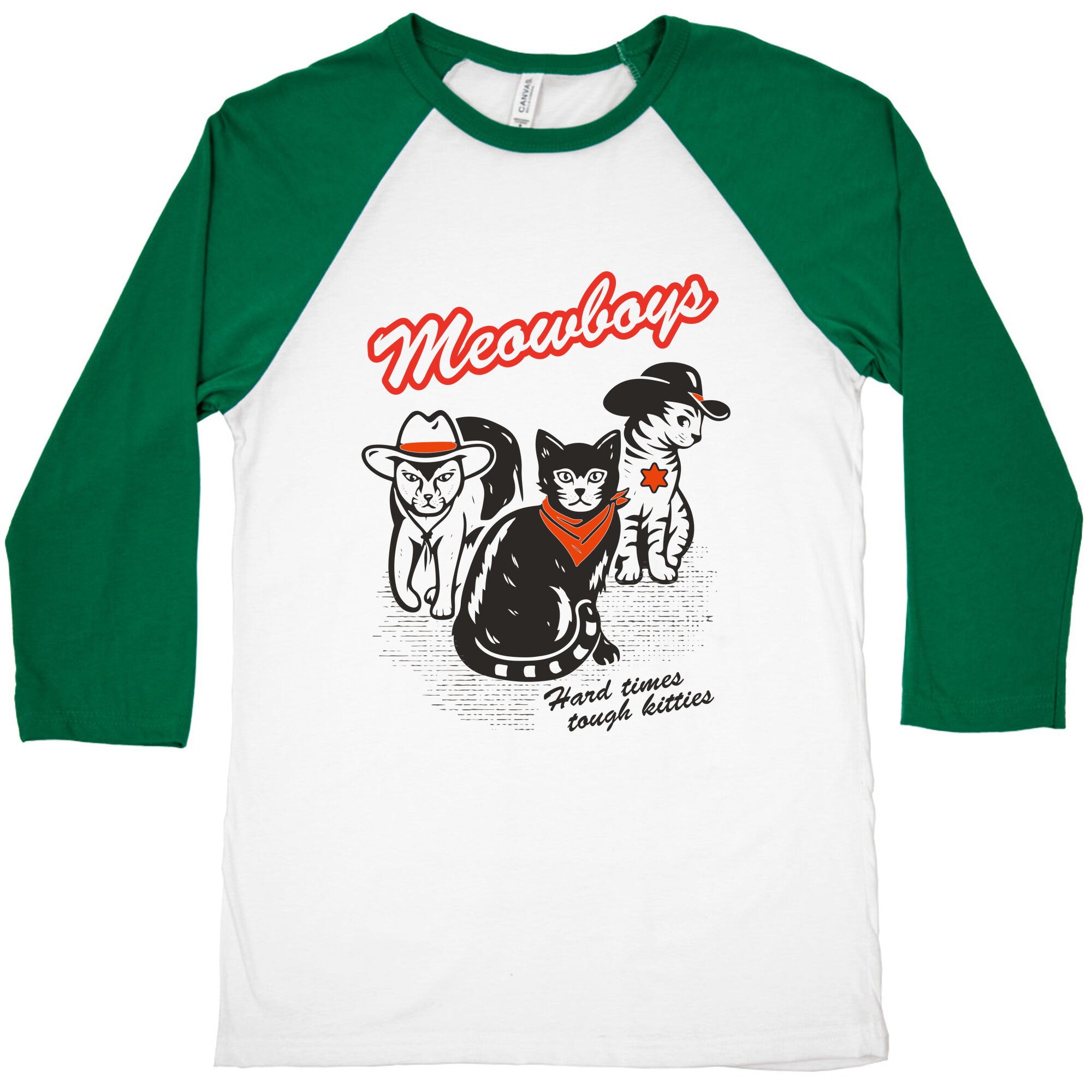 Meowboys Baseball Tee