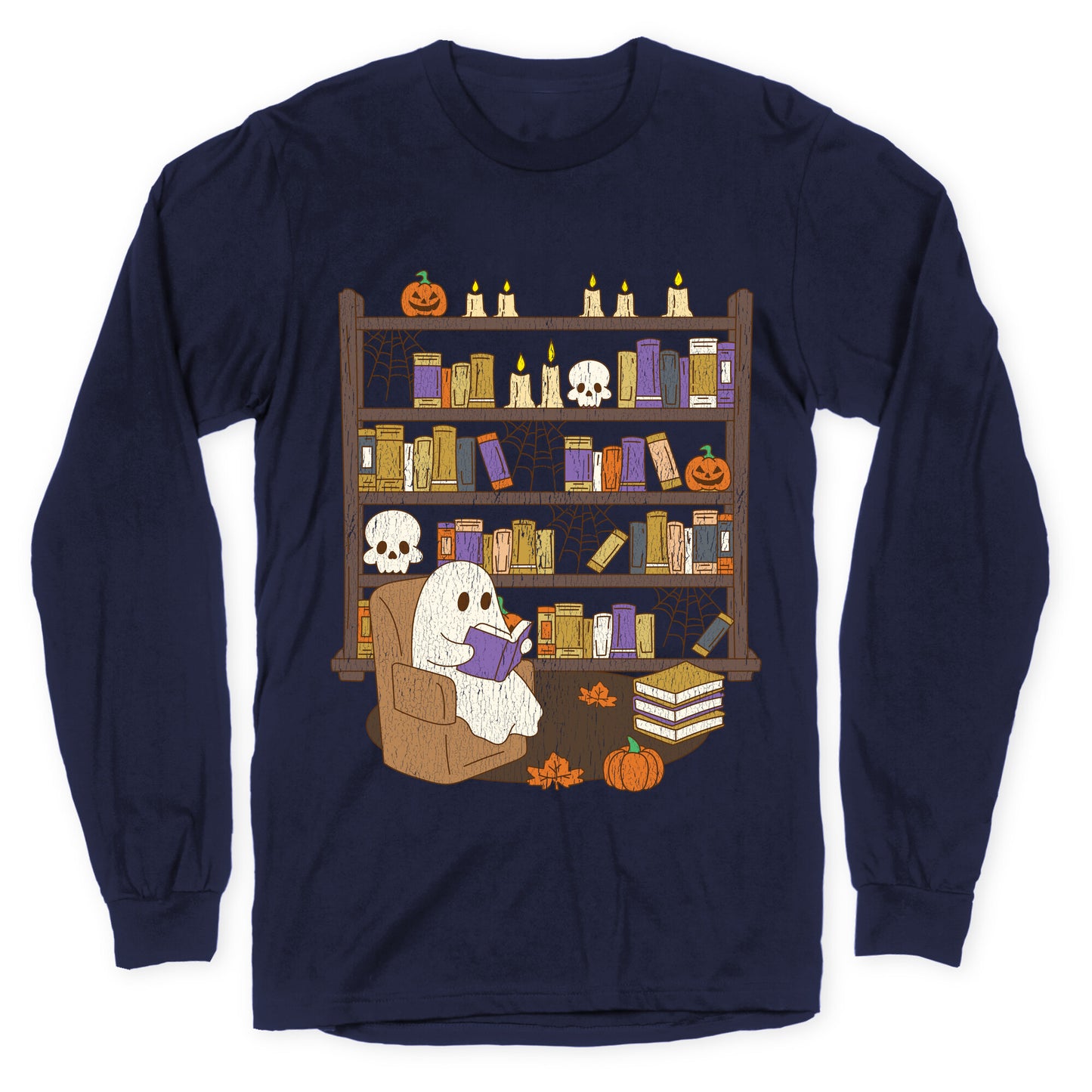 Retro Ghost Library Longsleeve Tee