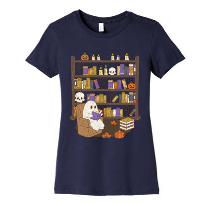 Retro Ghost Library Womens Cotton Tee