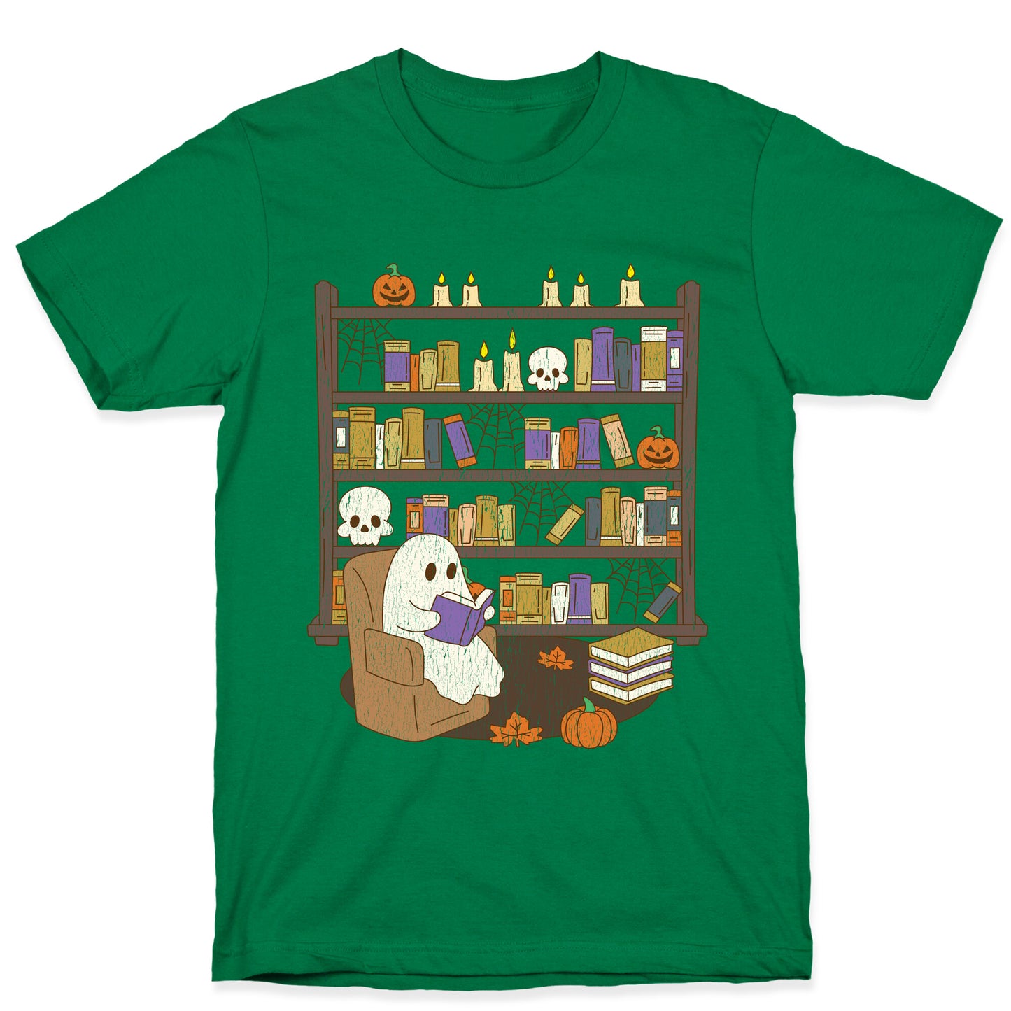 Retro Ghost Library T-Shirt