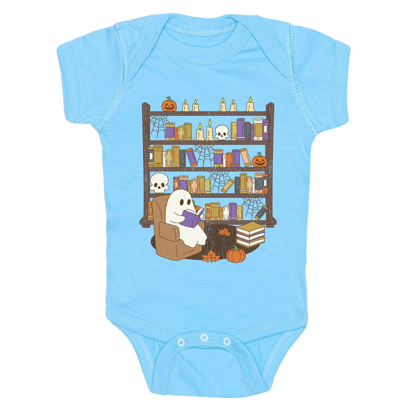 Retro Ghost Library Baby One-Piece