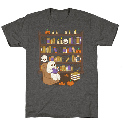 Retro Ghost Library Unisex Triblend Tee